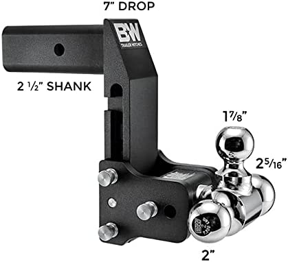 B&W - TOW AND STOW 2.5" SHANK / 7" DROP- TRI BALL