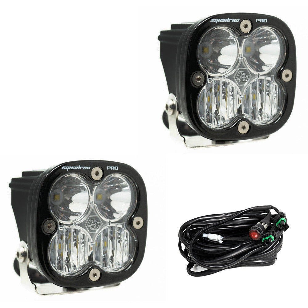 Baja Designs Squadron Pro black LED light pod pair with Driving Combo beam, part 497803
