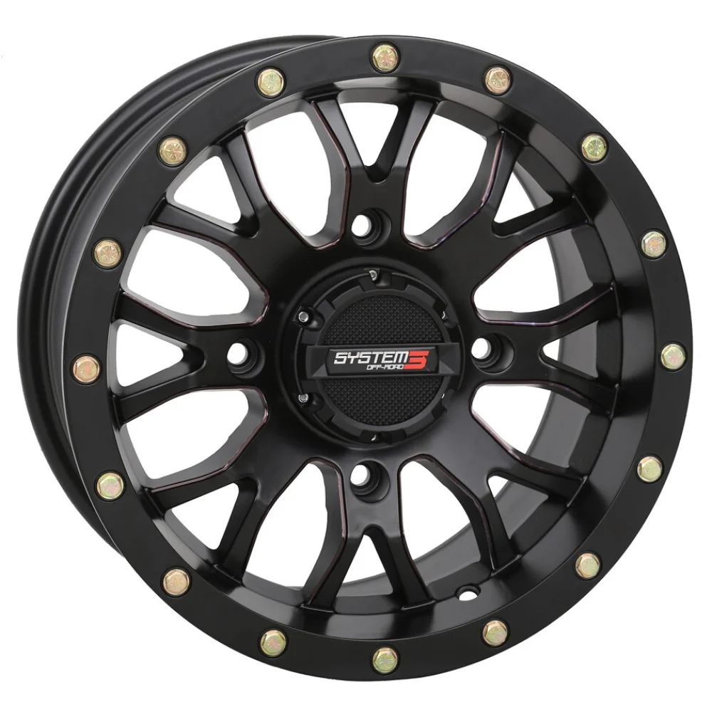Wild Boar Razorback M/T 30x9.5-14 (6-Ply) Mud Tires on ST-3 Matte Black Wheels