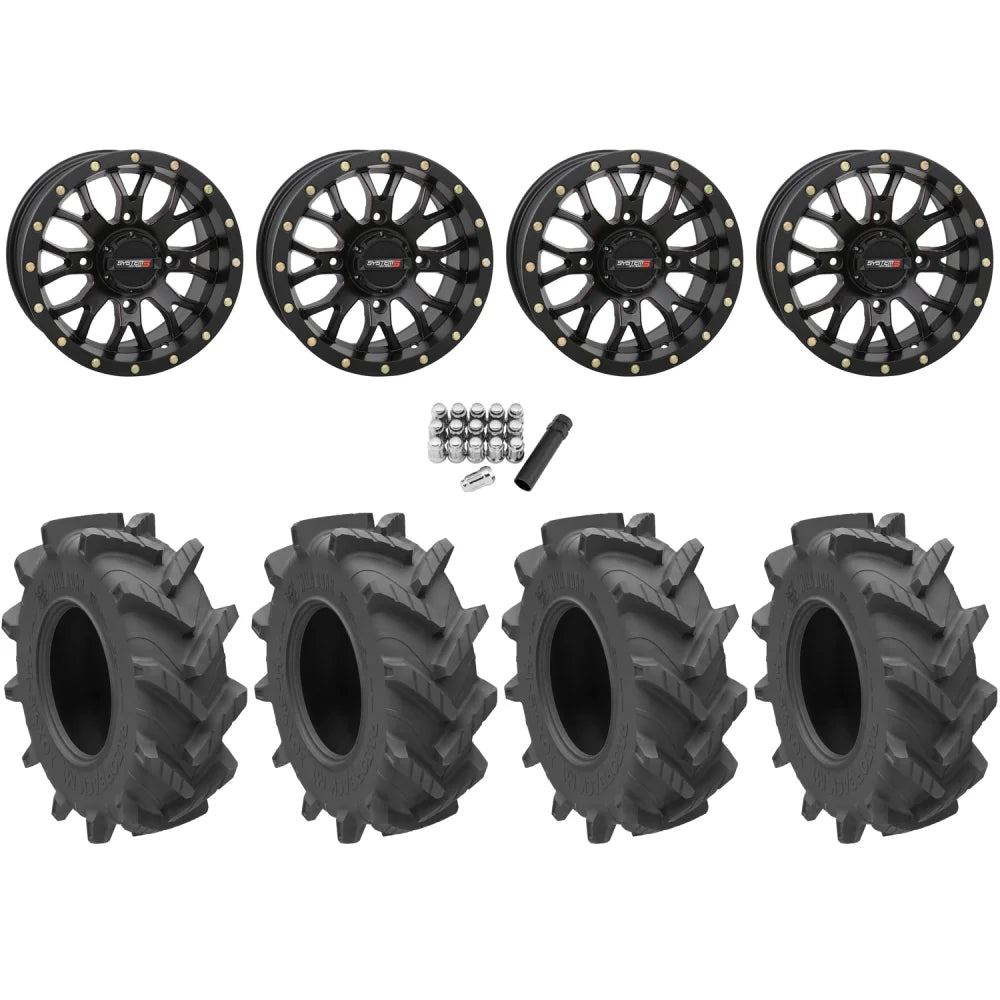 Wild Boar Razorback M/T 30x9.5-14 (6-Ply) Mud Tires on ST-3 Matte Black Wheels
