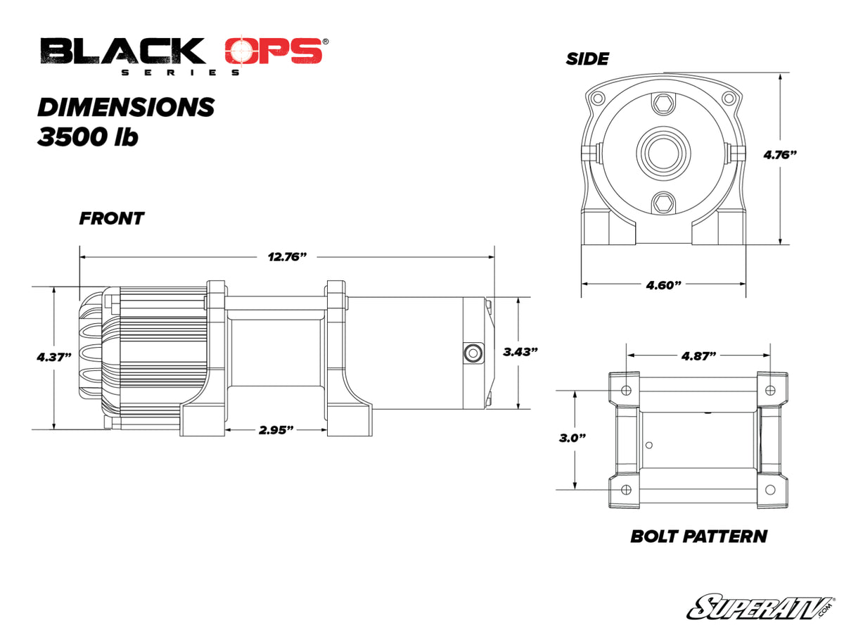 SUPERATV 3500 LB WINCH